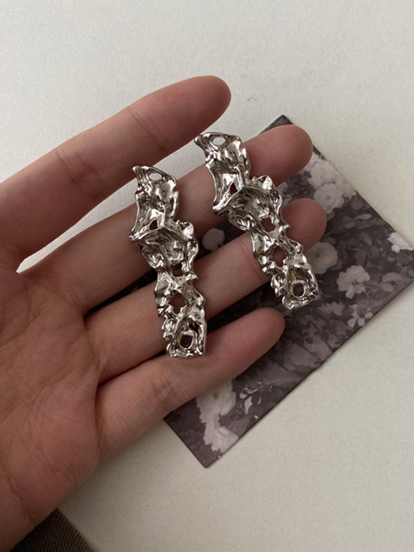 Original Stylish S925 Silver Needle Hollow Irregular Geometry Earrings
