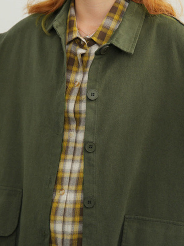 Urban Solid Color Long Sleeves Lapel Trench Coats