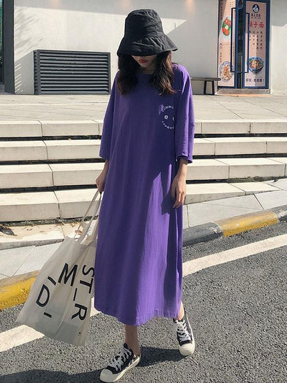 Loose Printed  T-Shirt Dress