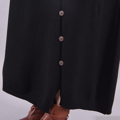 Buykud New Fashion Button Decaration Knit Dress