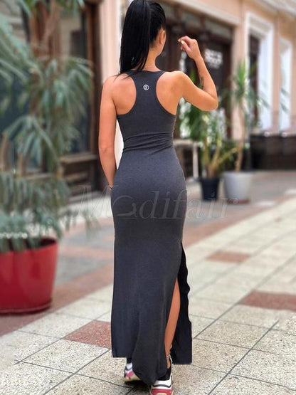 Split-side Bodycon Maxi Dress