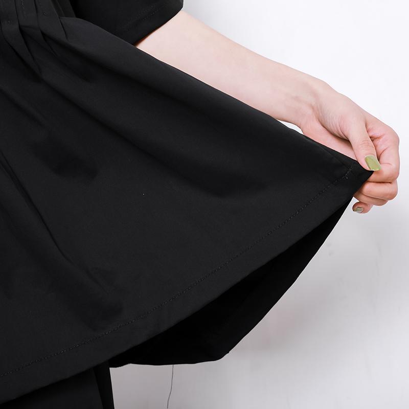 Comfortable Solid Color Pleated Summer T-Shirt