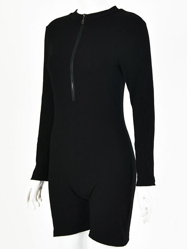 Sexy Wrap Long Sleeves Zipper Rompers