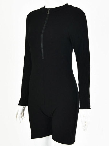 Sexy Wrap Long Sleeves Zipper Rompers