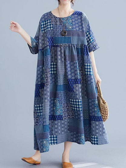 Loose Oversize Printed Maxi Dress