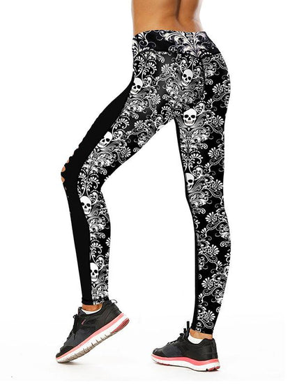Printed Hollow Sports Leggings