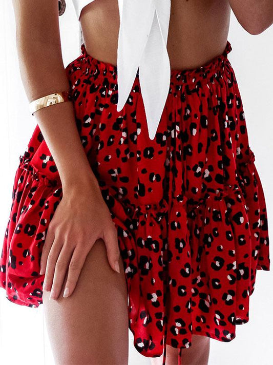 Printed A-line Ruffled Skirts Bottoms