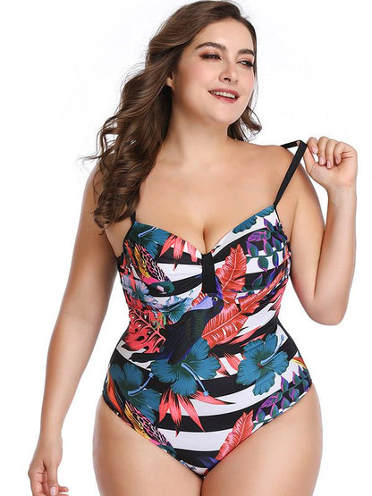 Printed Plus Size One Piece Swimwear