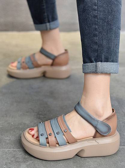 Original Casual Hollow Contrast Color Platform Shoes