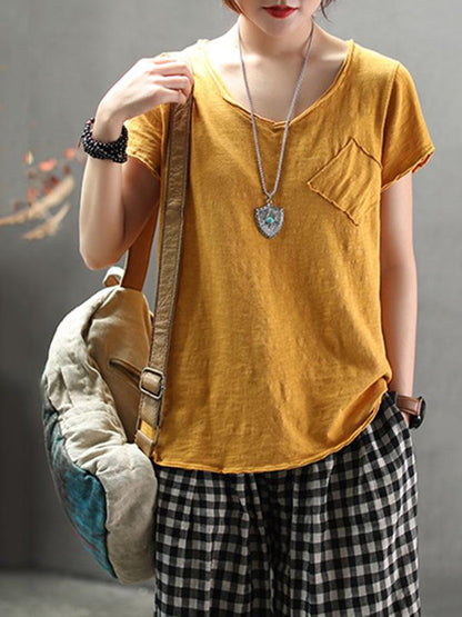 Simple Pure Color T-shirt