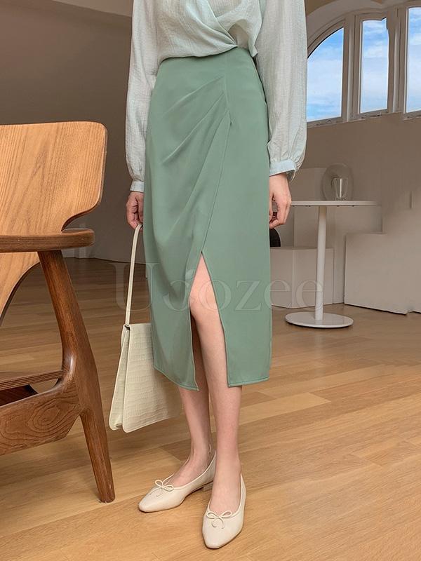 Casual Chiffon Split-front Skirt