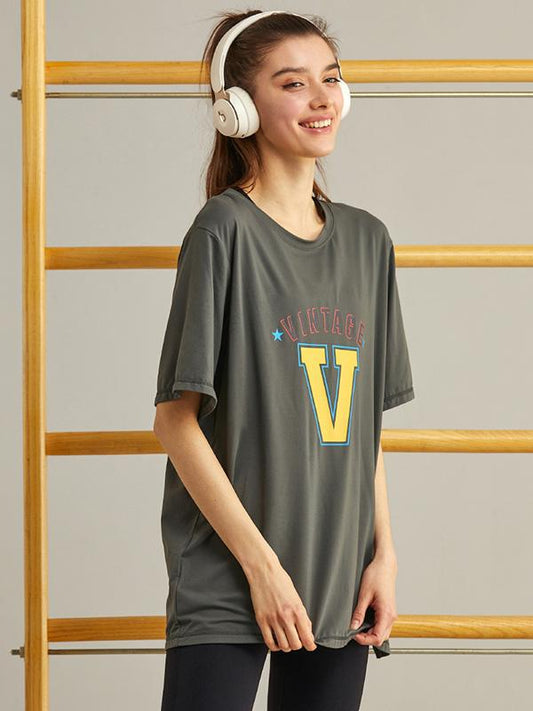 Loose Quick Dry Breathable Printed Sports T-Shirts Tops