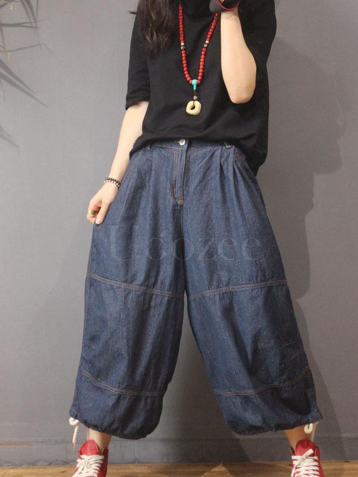 Loose Wide-leg Jean Pants
