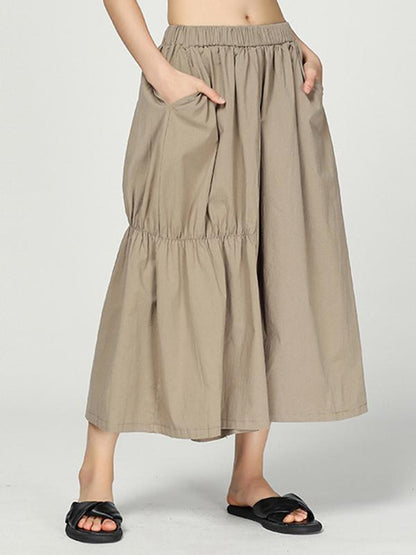 Loose Wide-leg Designed Cotton Pants