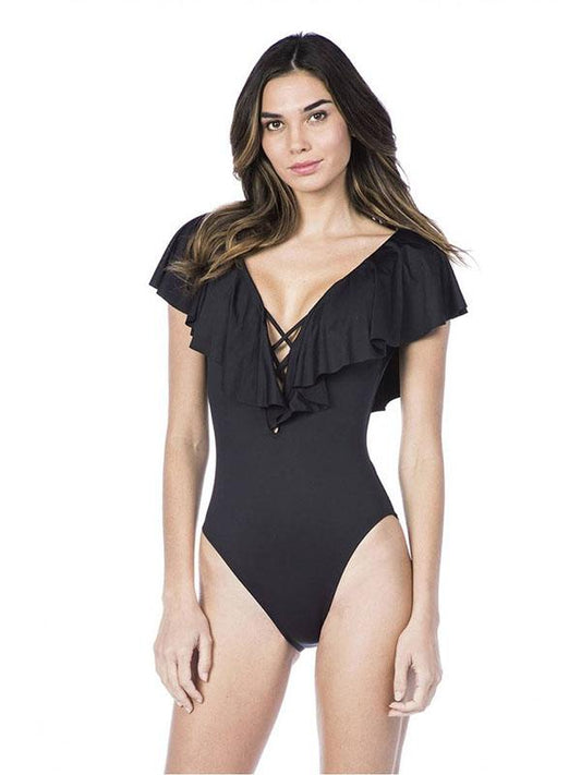 Falbala Top Crisscross One Piece Swimwear