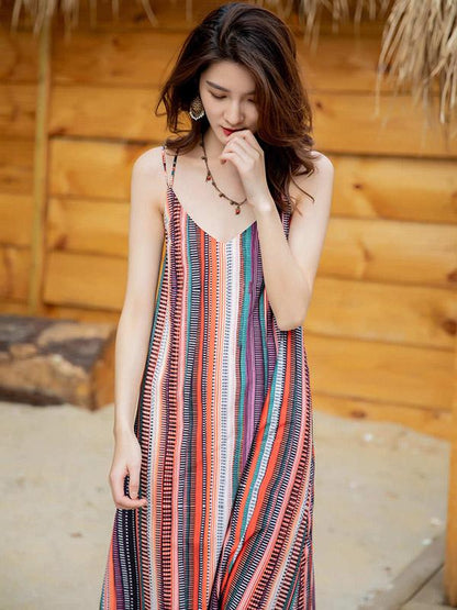 Chic Loose Striped Maxi Dress