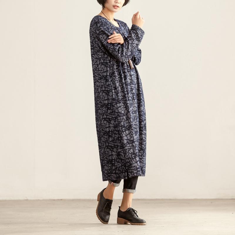 Casual Round Neck Long Sleeve Women Autumn Winter Dress