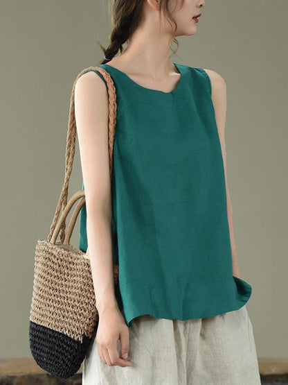 Original Solid Sleeveless Round-Neck Vest