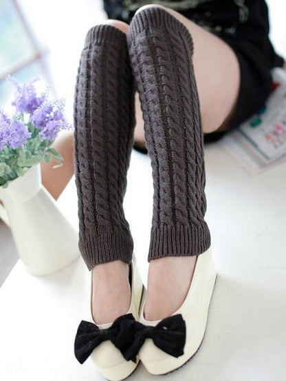 Solid Thick Knitting Leg Warmer Accessories