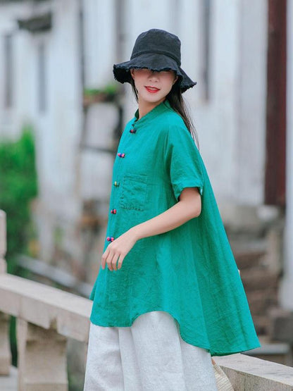 Loose A-line Cropped Blouse