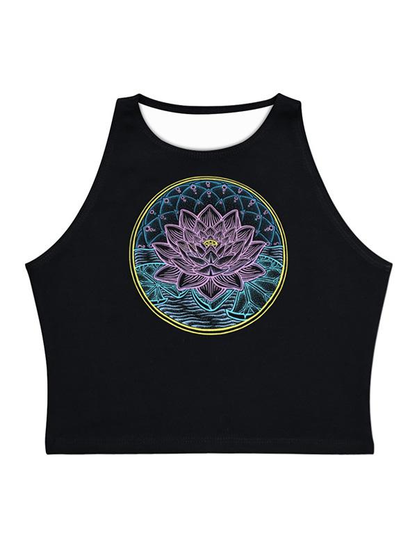 Printed Sleeveless Short Vest Top