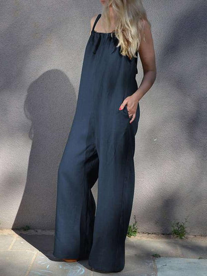 Fashion 2 Colors Wide Leg Jumpsuit