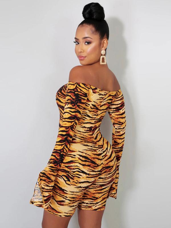 Sexy Printed Flared Sleeves Yoga Jumpsuits