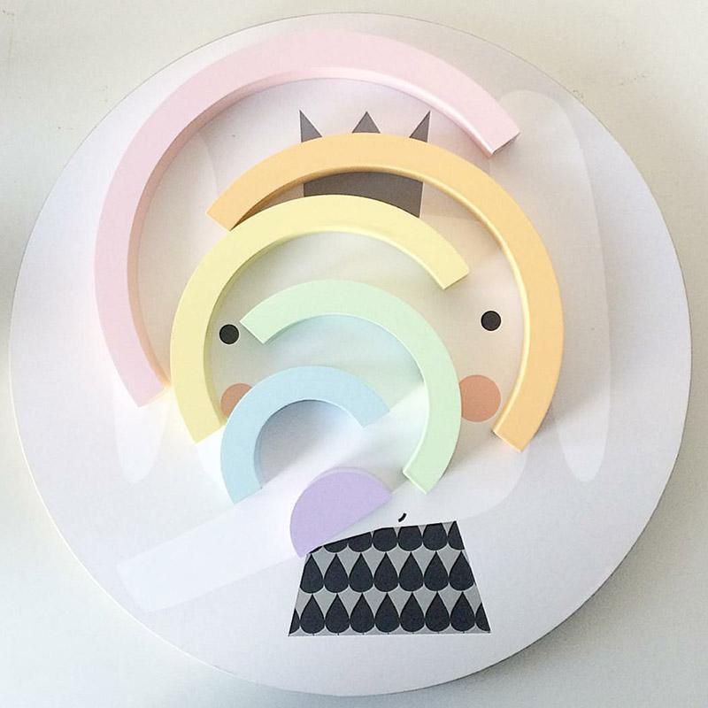 INS Macaron Rainbow Embossment Home Decoration