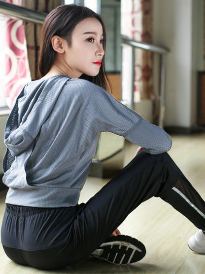 Solid Quick-dry Hollow Sports Hoodies