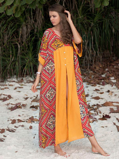 Loose Plus Size Split-front Beach Maxi Dresses