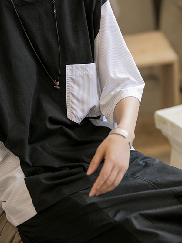 Loose Simple Split-joint T-Shirt