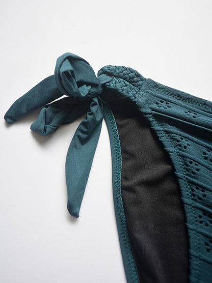 Lace-up Underwired Halterneck Bikini Swimsuit