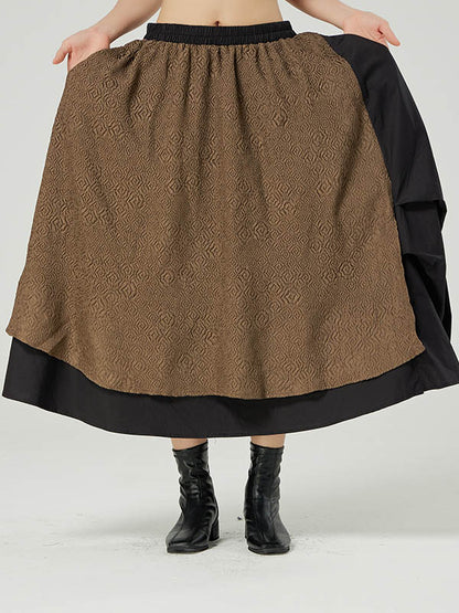 Vintage Tiered Elasticity Waist Loose Skirts