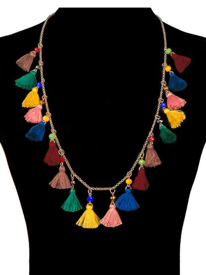 Cotton Alloy Tassel Necklaces Accessories
