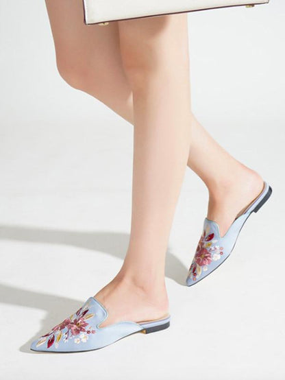 Pretty Embroidered Mules&Slides Shoes