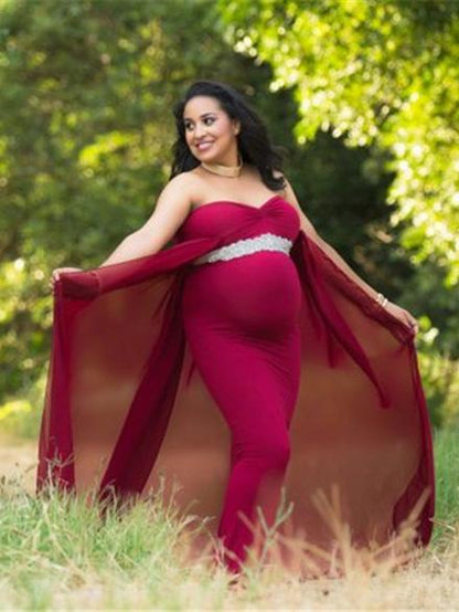 Maternity Strapless Maxi Dress