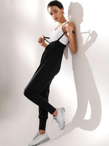 Solid Sports Overall Jumpsuits