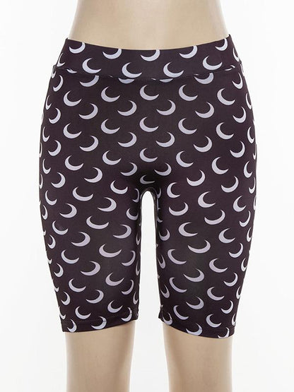 Moon Graphic Wrapped Shorts