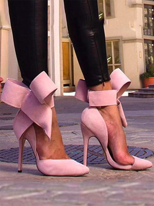 Pretty Bowknot Pointy High Heeled Shoes