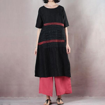 Casual Loose Short Sleeve Round Neck Dress