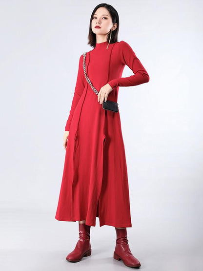 Split-side Cropped Long Dress