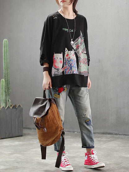 Loose Printed Comfortable Blouse