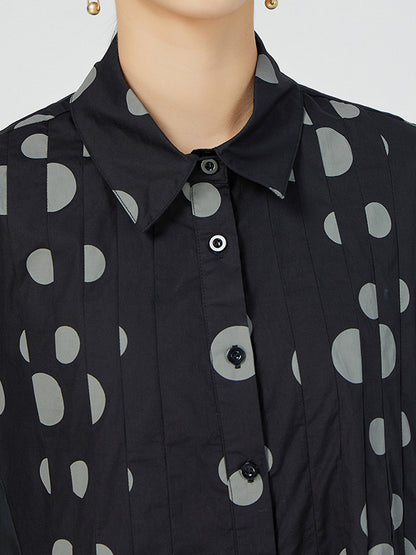 Casual Loose Long Sleeve Polka-Dot Jumpsuits Bottoms