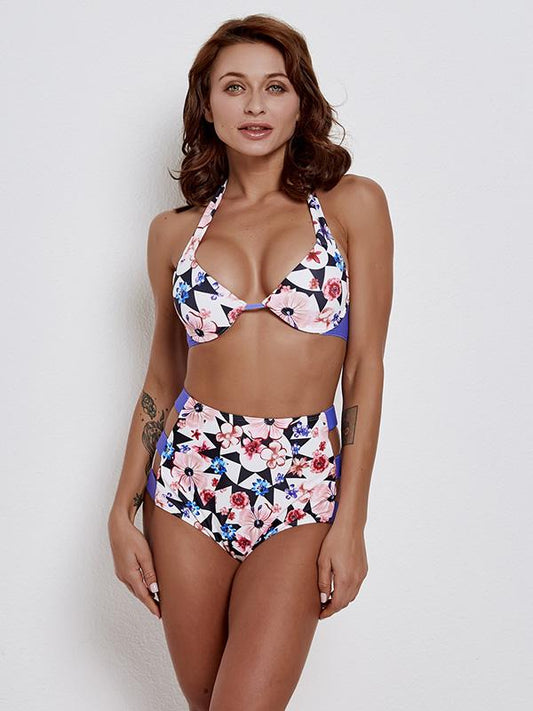 High Waist Halter-neck Bikinis Swimwear