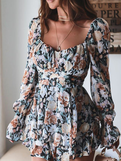 Fashion Multi-Colored Floral Printed Rompers