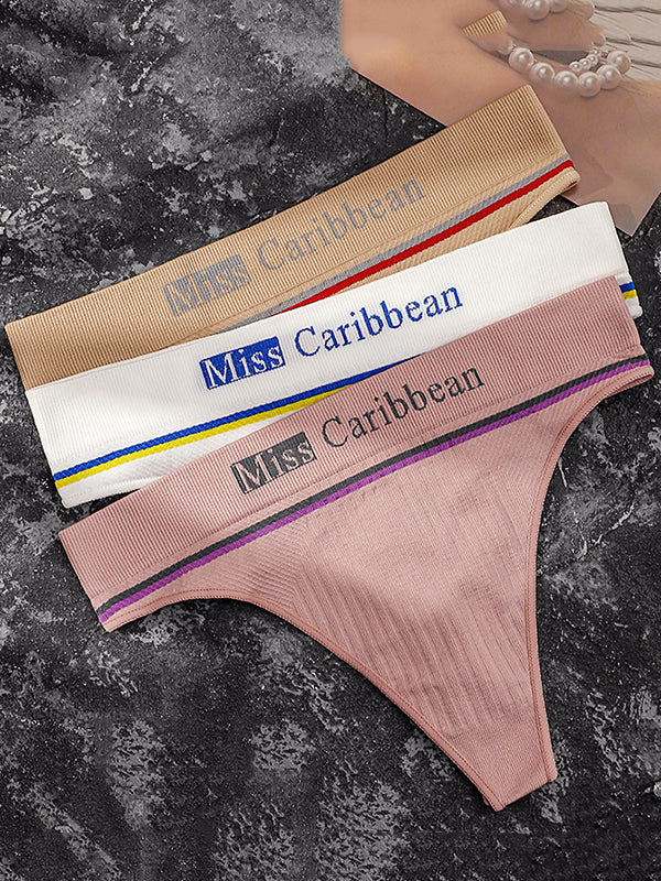 Letter Print Sweat-Absorbent Sports Underwear