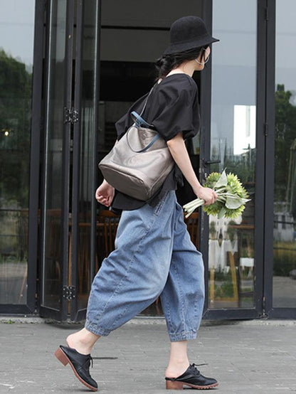Loose Retro Denim Harem Pants