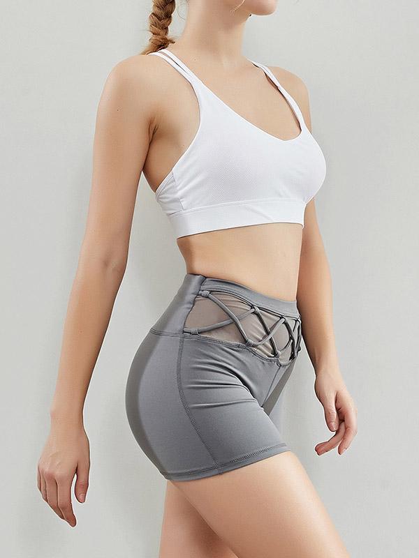 Split-Joint Solid Sports Shorts Yoga Shorts