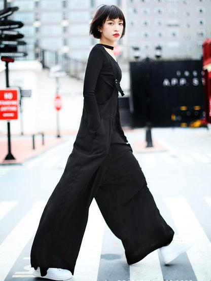 Loose Wide-leg Long Jumpsuits