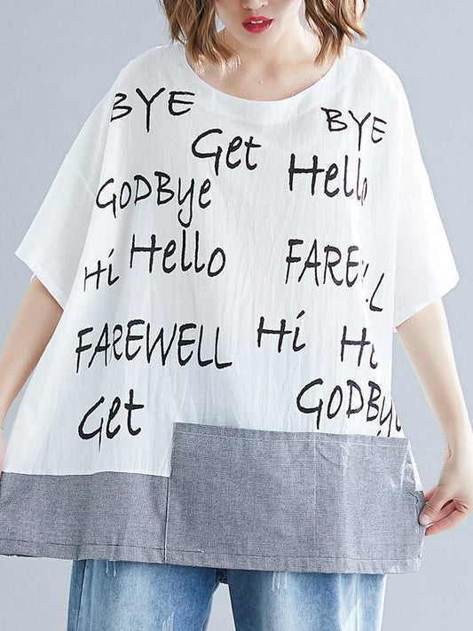 Loose Urban Casual Print Short T-Shirt
